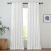 imageNICETOWN Linen Semi Sheer Curtains 72 inches Long Rod Pocket amp Back Tab Thick Flax Linen Weave Drapes Privacy Added with Light Filtering for BedroomFarmhouse Cream W55 x L72 2 PanelsIvory