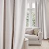 imageNICETOWN Linen Semi Sheer Curtains 72 inches Long Rod Pocket amp Back Tab Thick Flax Linen Weave Drapes Privacy Added with Light Filtering for BedroomFarmhouse Cream W55 x L72 2 PanelsJacquard Angora