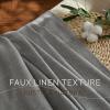 imageNICETOWN Linen Semi Sheer Curtains 72 inches Long Rod Pocket amp Back Tab Thick Flax Linen Weave Drapes Privacy Added with Light Filtering for BedroomFarmhouse Cream W55 x L72 2 PanelsGrey