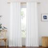 imageNICETOWN Linen Semi Sheer Curtains 72 inches Long Rod Pocket amp Back Tab Thick Flax Linen Weave Drapes Privacy Added with Light Filtering for BedroomFarmhouse Cream W55 x L72 2 PanelsWhite
