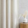 imageNICETOWN Linen Semi Sheer Curtains 72 inches Long Rod Pocket amp Back Tab Thick Flax Linen Weave Drapes Privacy Added with Light Filtering for BedroomFarmhouse Cream W55 x L72 2 PanelsCream