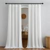 imageNICETOWN Linen Semi Sheer Curtains 72 inches Long Rod Pocket amp Back Tab Thick Flax Linen Weave Drapes Privacy Added with Light Filtering for BedroomFarmhouse Cream W55 x L72 2 PanelsIvory