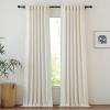 imageNICETOWN Linen Semi Sheer Curtains 72 inches Long Rod Pocket amp Back Tab Thick Flax Linen Weave Drapes Privacy Added with Light Filtering for BedroomFarmhouse Cream W55 x L72 2 PanelsCream