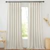 imageNICETOWN Linen Semi Sheer Curtains 72 inches Long Rod Pocket amp Back Tab Thick Flax Linen Weave Drapes Privacy Added with Light Filtering for BedroomFarmhouse Cream W55 x L72 2 PanelsNatural
