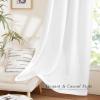 imageNICETOWN Linen Semi Sheer Curtains 72 inches Long Rod Pocket amp Back Tab Thick Flax Linen Weave Drapes Privacy Added with Light Filtering for BedroomFarmhouse Cream W55 x L72 2 PanelsWhite
