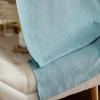 imageNICETOWN Linen Semi Sheer Curtains 72 inches Long Rod Pocket amp Back Tab Thick Flax Linen Weave Drapes Privacy Added with Light Filtering for BedroomFarmhouse Cream W55 x L72 2 PanelsMist Blue