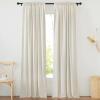 imageNICETOWN Linen Semi Sheer Curtains 72 inches Long Rod Pocket amp Back Tab Thick Flax Linen Weave Drapes Privacy Added with Light Filtering for BedroomFarmhouse Cream W55 x L72 2 PanelsNatural