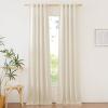 imageNICETOWN Linen Semi Sheer Curtains 72 inches Long Rod Pocket amp Back Tab Thick Flax Linen Weave Drapes Privacy Added with Light Filtering for BedroomFarmhouse Cream W55 x L72 2 PanelsNatural
