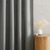 imageNICETOWN Linen Semi Sheer Curtains 72 inches Long Rod Pocket amp Back Tab Thick Flax Linen Weave Drapes Privacy Added with Light Filtering for BedroomFarmhouse Cream W55 x L72 2 PanelsGrey