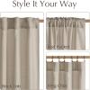 imageNICETOWN Linen Semi Sheer Curtains 72 inches Long Rod Pocket amp Back Tab Thick Flax Linen Weave Drapes Privacy Added with Light Filtering for BedroomFarmhouse Cream W55 x L72 2 PanelsCocoa Cream