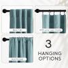imageNICETOWN Linen Semi Sheer Curtains 72 inches Long Rod Pocket amp Back Tab Thick Flax Linen Weave Drapes Privacy Added with Light Filtering for BedroomFarmhouse Cream W55 x L72 2 PanelsMist Blue