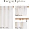 imageNICETOWN Linen Semi Sheer Curtains 72 inches Long Rod Pocket amp Back Tab Thick Flax Linen Weave Drapes Privacy Added with Light Filtering for BedroomFarmhouse Cream W55 x L72 2 PanelsCream