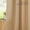 imageNICETOWN Linen Semi Sheer Curtains 72 inches Long Rod Pocket amp Back Tab Thick Flax Linen Weave Drapes Privacy Added with Light Filtering for BedroomFarmhouse Cream W55 x L72 2 PanelsBurlap