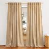 imageNICETOWN Linen Semi Sheer Curtains 72 inches Long Rod Pocket amp Back Tab Thick Flax Linen Weave Drapes Privacy Added with Light Filtering for BedroomFarmhouse Cream W55 x L72 2 PanelsBurlap