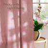 imageNICETOWN Linen Semi Sheer Curtains 72 inches Long Rod Pocket amp Back Tab Thick Flax Linen Weave Drapes Privacy Added with Light Filtering for BedroomFarmhouse Cream W55 x L72 2 PanelsBaby Pink