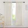 imageNICETOWN Linen Semi Sheer Curtains 72 inches Long Rod Pocket amp Back Tab Thick Flax Linen Weave Drapes Privacy Added with Light Filtering for BedroomFarmhouse Cream W55 x L72 2 PanelsNatural