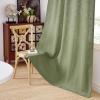 imageNICETOWN Linen Semi Sheer Curtains 72 inches Long Rod Pocket amp Back Tab Thick Flax Linen Weave Drapes Privacy Added with Light Filtering for BedroomFarmhouse Cream W55 x L72 2 PanelsJacquard Sage Green