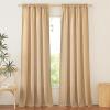 imageNICETOWN Linen Semi Sheer Curtains 72 inches Long Rod Pocket amp Back Tab Thick Flax Linen Weave Drapes Privacy Added with Light Filtering for BedroomFarmhouse Cream W55 x L72 2 PanelsBurlap