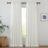 imageNICETOWN Linen Semi Sheer Curtains 72 inches Long Rod Pocket amp Back Tab Thick Flax Linen Weave Drapes Privacy Added with Light Filtering for BedroomFarmhouse Cream W55 x L72 2 PanelsIvory
