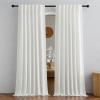 imageNICETOWN Linen Semi Sheer Curtains 72 inches Long Rod Pocket amp Back Tab Thick Flax Linen Weave Drapes Privacy Added with Light Filtering for BedroomFarmhouse Cream W55 x L72 2 PanelsIvory