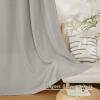 imageNICETOWN Linen Semi Sheer Curtains 72 inches Long Rod Pocket amp Back Tab Thick Flax Linen Weave Drapes Privacy Added with Light Filtering for BedroomFarmhouse Cream W55 x L72 2 PanelsGrey
