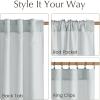imageNICETOWN Linen Semi Sheer Curtains 72 inches Long Rod Pocket amp Back Tab Thick Flax Linen Weave Drapes Privacy Added with Light Filtering for BedroomFarmhouse Cream W55 x L72 2 PanelsLight Cyan