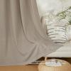 imageNICETOWN Linen Semi Sheer Curtains 72 inches Long Rod Pocket amp Back Tab Thick Flax Linen Weave Drapes Privacy Added with Light Filtering for BedroomFarmhouse Cream W55 x L72 2 PanelsTaupe