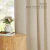 imageNICETOWN Linen Semi Sheer Curtains 72 inches Long Rod Pocket amp Back Tab Thick Flax Linen Weave Drapes Privacy Added with Light Filtering for BedroomFarmhouse Cream W55 x L72 2 PanelsAngora