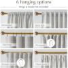 imageNICETOWN Linen Semi Sheer Curtains 72 inches Long Rod Pocket amp Back Tab Thick Flax Linen Weave Drapes Privacy Added with Light Filtering for BedroomFarmhouse Cream W55 x L72 2 PanelsJacquard Grey