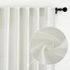 imageNICETOWN Linen Semi Sheer Curtains 72 inches Long Rod Pocket amp Back Tab Thick Flax Linen Weave Drapes Privacy Added with Light Filtering for BedroomFarmhouse Cream W55 x L72 2 PanelsIvory
