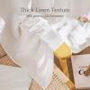 imageNICETOWN Linen Semi Sheer Curtains 72 inches Long Rod Pocket amp Back Tab Thick Flax Linen Weave Drapes Privacy Added with Light Filtering for BedroomFarmhouse Cream W55 x L72 2 PanelsCream