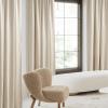 imageNICETOWN Linen Semi Sheer Curtains 72 inches Long Rod Pocket amp Back Tab Thick Flax Linen Weave Drapes Privacy Added with Light Filtering for BedroomFarmhouse Cream W55 x L72 2 PanelsJacquard Linen