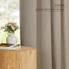 imageNICETOWN Linen Semi Sheer Curtains 72 inches Long Rod Pocket amp Back Tab Thick Flax Linen Weave Drapes Privacy Added with Light Filtering for BedroomFarmhouse Cream W55 x L72 2 PanelsTaupe