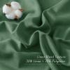 imageNICETOWN Linen Semi Sheer Curtains 72 inches Long Rod Pocket amp Back Tab Thick Flax Linen Weave Drapes Privacy Added with Light Filtering for BedroomFarmhouse Cream W55 x L72 2 PanelsOlive Green