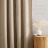 imageNICETOWN Linen Semi Sheer Curtains 72 inches Long Rod Pocket amp Back Tab Thick Flax Linen Weave Drapes Privacy Added with Light Filtering for BedroomFarmhouse Cream W55 x L72 2 PanelsBurlap