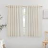 imageNICETOWN Linen Semi Sheer Curtains 72 inches Long Rod Pocket amp Back Tab Thick Flax Linen Weave Drapes Privacy Added with Light Filtering for BedroomFarmhouse Cream W55 x L72 2 PanelsNatural
