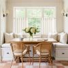 imageNICETOWN Linen Semi Sheer Curtains 72 inches Long Rod Pocket amp Back Tab Thick Flax Linen Weave Drapes Privacy Added with Light Filtering for BedroomFarmhouse Cream W55 x L72 2 PanelsCream