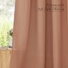imageNICETOWN Linen Semi Sheer Curtains 72 inches Long Rod Pocket amp Back Tab Thick Flax Linen Weave Drapes Privacy Added with Light Filtering for BedroomFarmhouse Cream W55 x L72 2 PanelsTerracotta