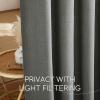 imageNICETOWN Linen Semi Sheer Curtains 72 inches Long Rod Pocket amp Back Tab Thick Flax Linen Weave Drapes Privacy Added with Light Filtering for BedroomFarmhouse Cream W55 x L72 2 PanelsGrey