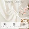 imageNICETOWN Linen Semi Sheer Curtains 72 inches Long Rod Pocket amp Back Tab Thick Flax Linen Weave Drapes Privacy Added with Light Filtering for BedroomFarmhouse Cream W55 x L72 2 PanelsCream