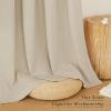 imageNICETOWN Linen Semi Sheer Curtains 72 inches Long Rod Pocket amp Back Tab Thick Flax Linen Weave Drapes Privacy Added with Light Filtering for BedroomFarmhouse Cream W55 x L72 2 PanelsAngora