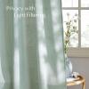 imageNICETOWN Linen Semi Sheer Curtains 72 inches Long Rod Pocket amp Back Tab Thick Flax Linen Weave Drapes Privacy Added with Light Filtering for BedroomFarmhouse Cream W55 x L72 2 PanelsSage Green