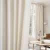 imageNICETOWN Linen Semi Sheer Curtains 72 inches Long Rod Pocket amp Back Tab Thick Flax Linen Weave Drapes Privacy Added with Light Filtering for BedroomFarmhouse Cream W55 x L72 2 PanelsNatural