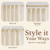imageNICETOWN Linen Semi Sheer Curtains 72 inches Long Rod Pocket amp Back Tab Thick Flax Linen Weave Drapes Privacy Added with Light Filtering for BedroomFarmhouse Cream W55 x L72 2 PanelsBeige