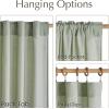 imageNICETOWN Linen Semi Sheer Curtains 72 inches Long Rod Pocket amp Back Tab Thick Flax Linen Weave Drapes Privacy Added with Light Filtering for BedroomFarmhouse Cream W55 x L72 2 PanelsGreyish Green