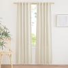 imageNICETOWN Linen Semi Sheer Curtains 72 inches Long Rod Pocket amp Back Tab Thick Flax Linen Weave Drapes Privacy Added with Light Filtering for BedroomFarmhouse Cream W55 x L72 2 PanelsNatural