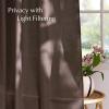 imageNICETOWN Linen Semi Sheer Curtains 72 inches Long Rod Pocket amp Back Tab Thick Flax Linen Weave Drapes Privacy Added with Light Filtering for BedroomFarmhouse Cream W55 x L72 2 PanelsBrown