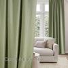 imageNICETOWN Linen Semi Sheer Curtains 72 inches Long Rod Pocket amp Back Tab Thick Flax Linen Weave Drapes Privacy Added with Light Filtering for BedroomFarmhouse Cream W55 x L72 2 PanelsJacquard Sage Green