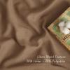 imageNICETOWN Linen Semi Sheer Curtains 72 inches Long Rod Pocket amp Back Tab Thick Flax Linen Weave Drapes Privacy Added with Light Filtering for BedroomFarmhouse Cream W55 x L72 2 PanelsGold Brown