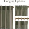 imageNICETOWN Linen Semi Sheer Curtains 72 inches Long Rod Pocket amp Back Tab Thick Flax Linen Weave Drapes Privacy Added with Light Filtering for BedroomFarmhouse Cream W55 x L72 2 PanelsLichen
